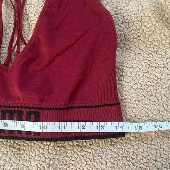 Puma Sports Bra Racerback Size; Small- Burgundy - Picture 3 of 3